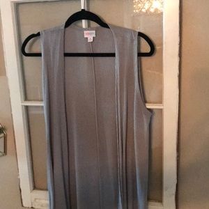 LulaRoe Grey Joy Sleeveless Cardigan
